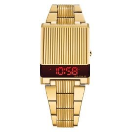 Bulova 97C110 Digital Watch for Men Computron Gold Tone/Red