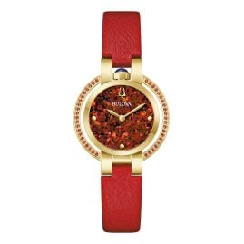 Bulova 97R105 Damenuhr Quarz Rubayiat Herbst Rot