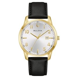 Bulova 97B238 Men's Wristwatch Classic Quartz Black/Gold Tone