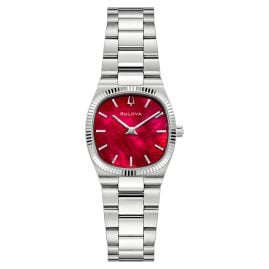Bulova 96L354 Women's Watch Super Seville Silver Tone/Red