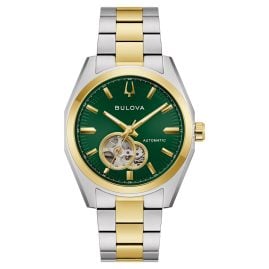 Bulova 98A338 Herrenuhr Automatik Surveyor Open Heart Bicolor/Grün