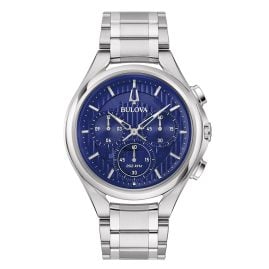 Bulova 96A302 Men´s Wristwatch Chronograph Curv Steel/Blue