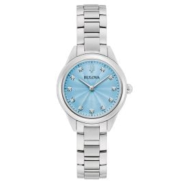 Bulova 96P250 Women's Wristwatch Quartz Sutton Steel/Turquoise