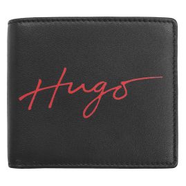 Hugo 50486966-001 Men's Wallet Leather Black Handwritten