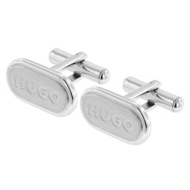 Hugo 50465865-040 Cufflinks Oval Silver Tone E-Classic