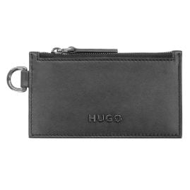 HUGO 50490164-001 Credit Card Holder Black Leather Myles
