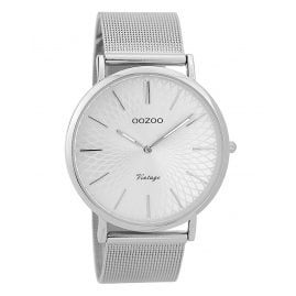 Oozoo C9340 Damen-Armbanduhr Vintage Silberfarben 40 mm