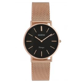 Oozoo C9927 Damenuhr Vintage Roségoldfarben/Schwarz 32 mm