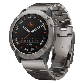 Garmin 010-02157-24 fenix 6X Pro Solar Smartwatch Titanium