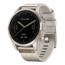 Garmin 010-02802-20 epix Pro Sapphire Smartwatch Beige/Soft Gold 2 Straps 42