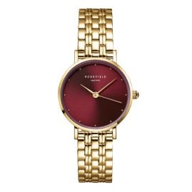 Rosefield SEGSG-SE01 Women's Watch The Small Edit Gold Tone/Burgundy Red