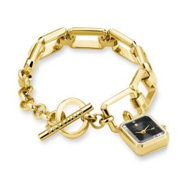 Rosefield SBGSG-O66 Schmuckuhr Studio Octagon Chain Goldfarben/Schwarz