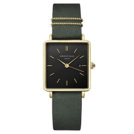 Rosefield QBFGG-Q031 Women's Watch Quartz Boxy Forest Green/Gold Tone