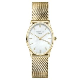 Rosefield OWGMG-OV10 Damenuhr Oval Goldfarben/Perlmutt