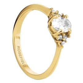 Rosefield JRVO Women's Ring Gold Tone Vintage Cubic Zirconia