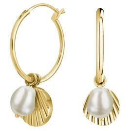 Rosefield JSPCEG-J173 Damen-Ohrringe Goldfarben Muschel & Perle