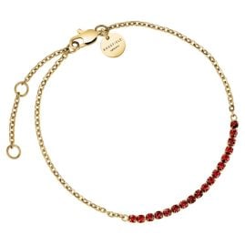 Rosefield JBTSG-J907 Damen-Armband Tennisarmband Siam Rot Goldfarben