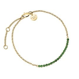 Rosefield JBTEG-J908 Damen-Armband Tennisarmband Goldfarben Grün