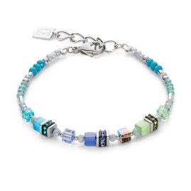 Coeur de Lion 4562/30-0705 Bracelet for Ladies Cube Story Sparkling Blue/Green