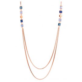Coeur de Lion 5053/10-0700 Damen-Halskette Edelstahl roségold / blau