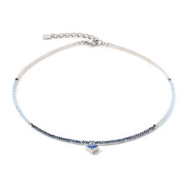 Coeur de Lion 6006/10-0741 Damen-Halskette Brilliant Square silber-hellblau