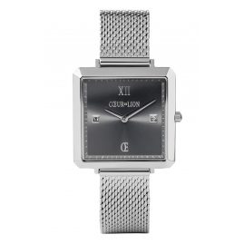Coeur de Lion 7620/70-1724 Damen-Uhr mit Milanaiseband Silberfarben/Grau