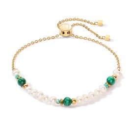 Coeur de Lion 1108/30-0500 Women's Pearl Bracelet White-Green-Gold