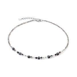 Coeur de Lion 4239/10-1314 Damen-Halskette Princess Shape Mix schwarz-weiß
