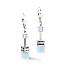 Coeur de Lion 2838/20-2026 Women's Drop Earrings GeoCUBE Iconic Aqua-Lilac