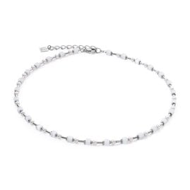 Coeur de Lion 4356/10-1417 Women's Necklace Mini Cubes & Pearls Mix Silver-White