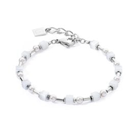 Coeur de Lion 4356/30-1417 Damen-Armband Mini Cubes & Pearls Mix Silber-Weiß