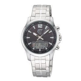 ETT Eco Tech Time EGA-11715-21M Funk-Solar Herrenuhr Professional Worldtimer Schwarz