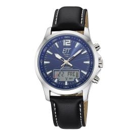 ETT Eco Tech Time EGA-11714-31L Herrenuhr Funk-Solar Professional Worldtimer Lederband