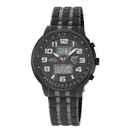 ETT Eco Tech Time EGS-11736-22M Funk-Solar Herrenuhr Hunter II Schwarz