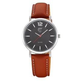 ETT Eco Tech Time EGS-12159-21L Solaruhr für Herren mit Lederband Braun/Schwarz