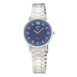 ETT Eco Tech Time ELS-12165-31M Ladies' Wristwatch Solar Steel/Blue