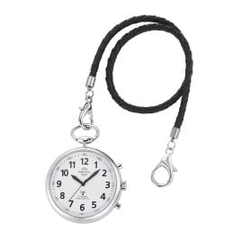 Master Time MTGA-10938-12M Talking Pocket Watch Radio-Controlled Silver Tone