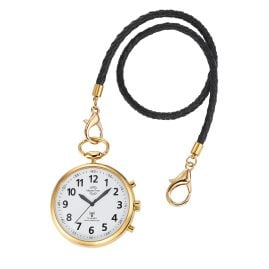 Master Time MTGA-10939-12M Talking Pocket Watch Radio-Controlled Gold Tone