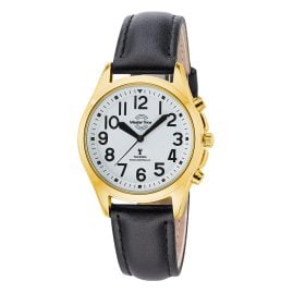 Master Time MTLA-10942-12L Sprechende Damen-Funkuhr Goldfarben/Schwarz
