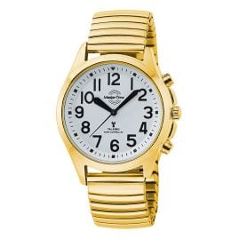 Master Time MTLA-10943-12Z Sprechende Damen-Funkuhr Goldfarben mit Zugband