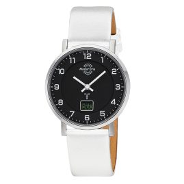 Master Time MTLS-10739-22WL Ladies' Radio-Controlled Watch White Leather Strap