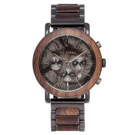 Holzkern Men's Watch Quartz Chronograph Askja Walnut/Marble