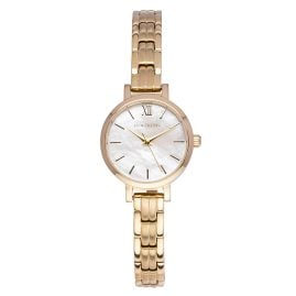 Holzkern Women's Watch Quartz Hanwi Gold Tone/Mother-of-Pearl