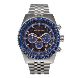 Holzkern Herrenuhr Chronograph Openhorizon Marmor Blau