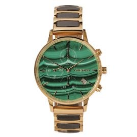 Holzkern Damenuhr Chronograph Jolly Malachit/Keramik