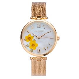 Holzkern Damenuhr Everbloom Pflaumenblüte Gelb/Goldfarben