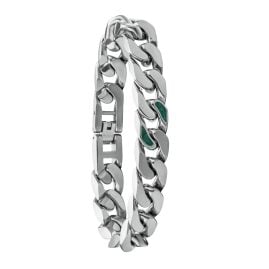 Holzkern Herrenarmband Edelstahl Bodyguards Türkis/Silberfarben