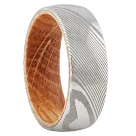 Holzkern Herren-Ring Edelstahl Sumo Eiche/Damast