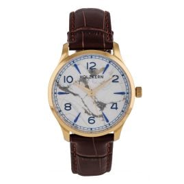 Holzkern Men's Watch Primetime Howlith/Gold Tone