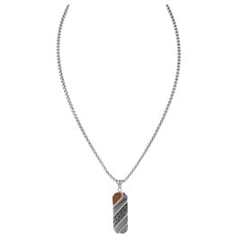 Holzkern Herren-Halskette Edelstahl Outlands Koa-Holz & Meteorit